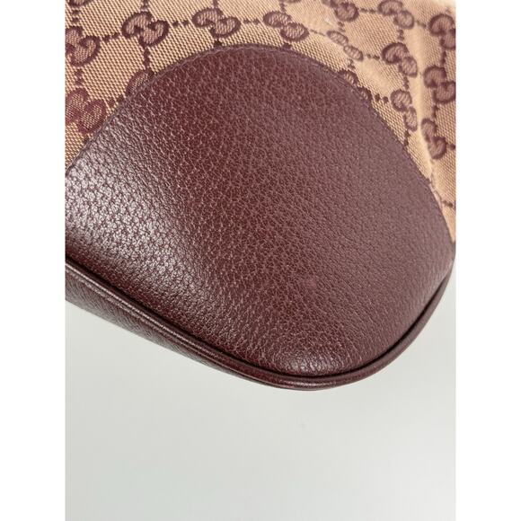 Gucci Horsebit Burgundy Canvas Drawstring Shoulder Bag Canvas - Picture 6 of 16